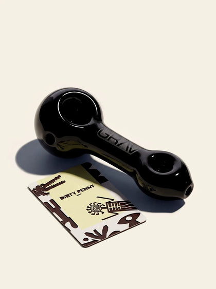 Mini Spoon Glass Hand Pipe, Black