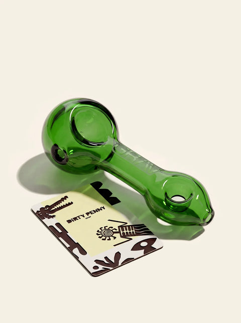 Mini Spoon Glass Hand Pipe, Green