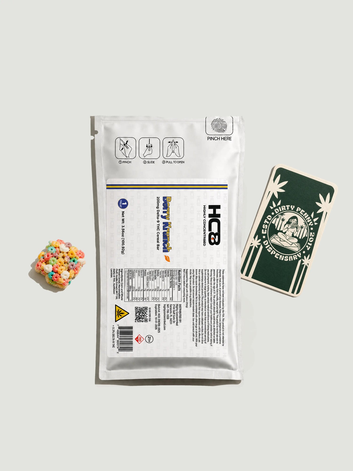 HC8 High Potency Delta-9 THC Cereal Bar Fruity Crunch 200mg