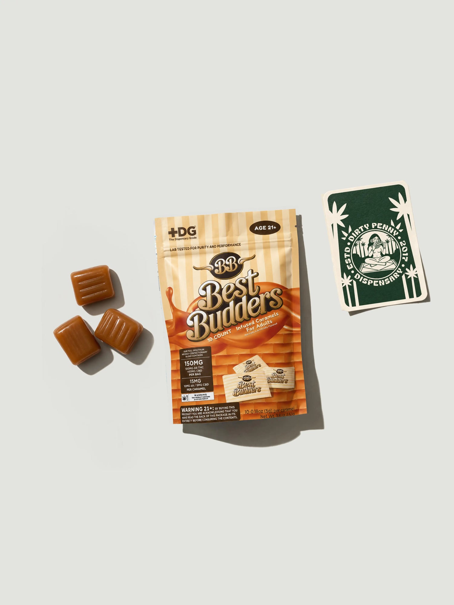 Best Budders Infused Caramels 10ct | 10mg THC + 5mg CBD Each