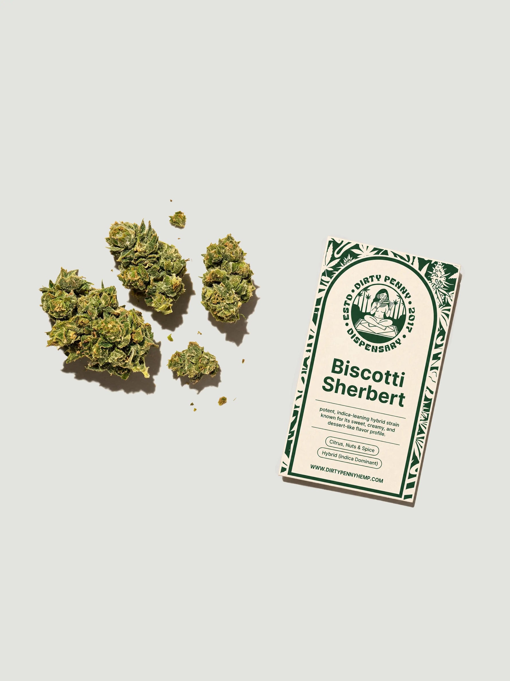 Biscotti Sherbert THCA flower 3.5g - Dirty Penny Hemp Co