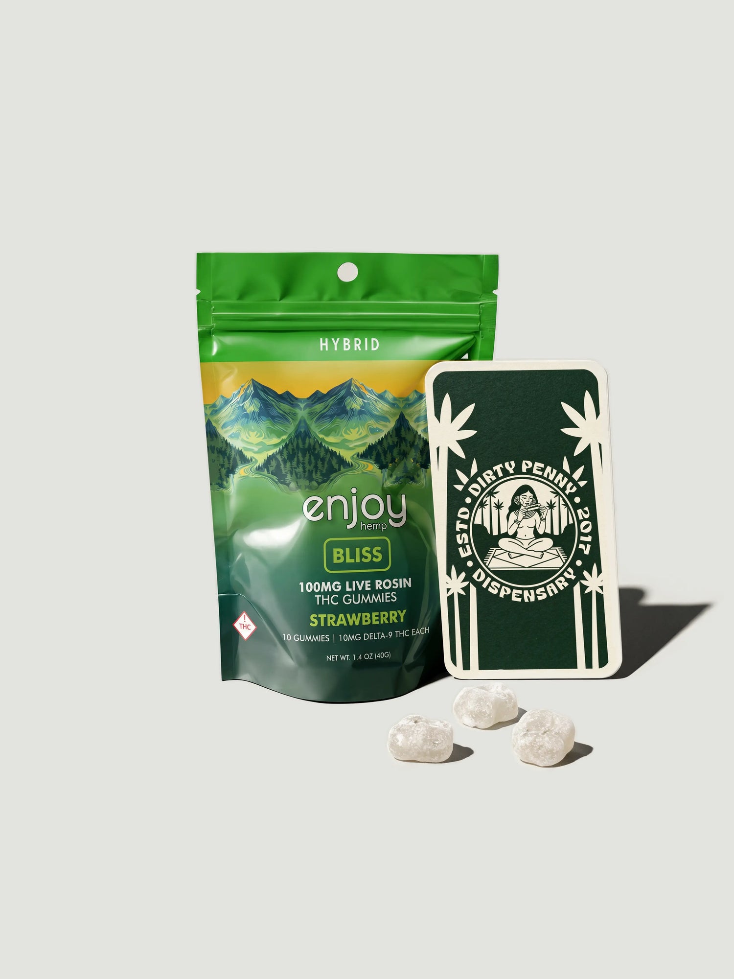 Enjoy Hemp 100mg THC Bliss Gummies Strawberry Hybrid 10ct