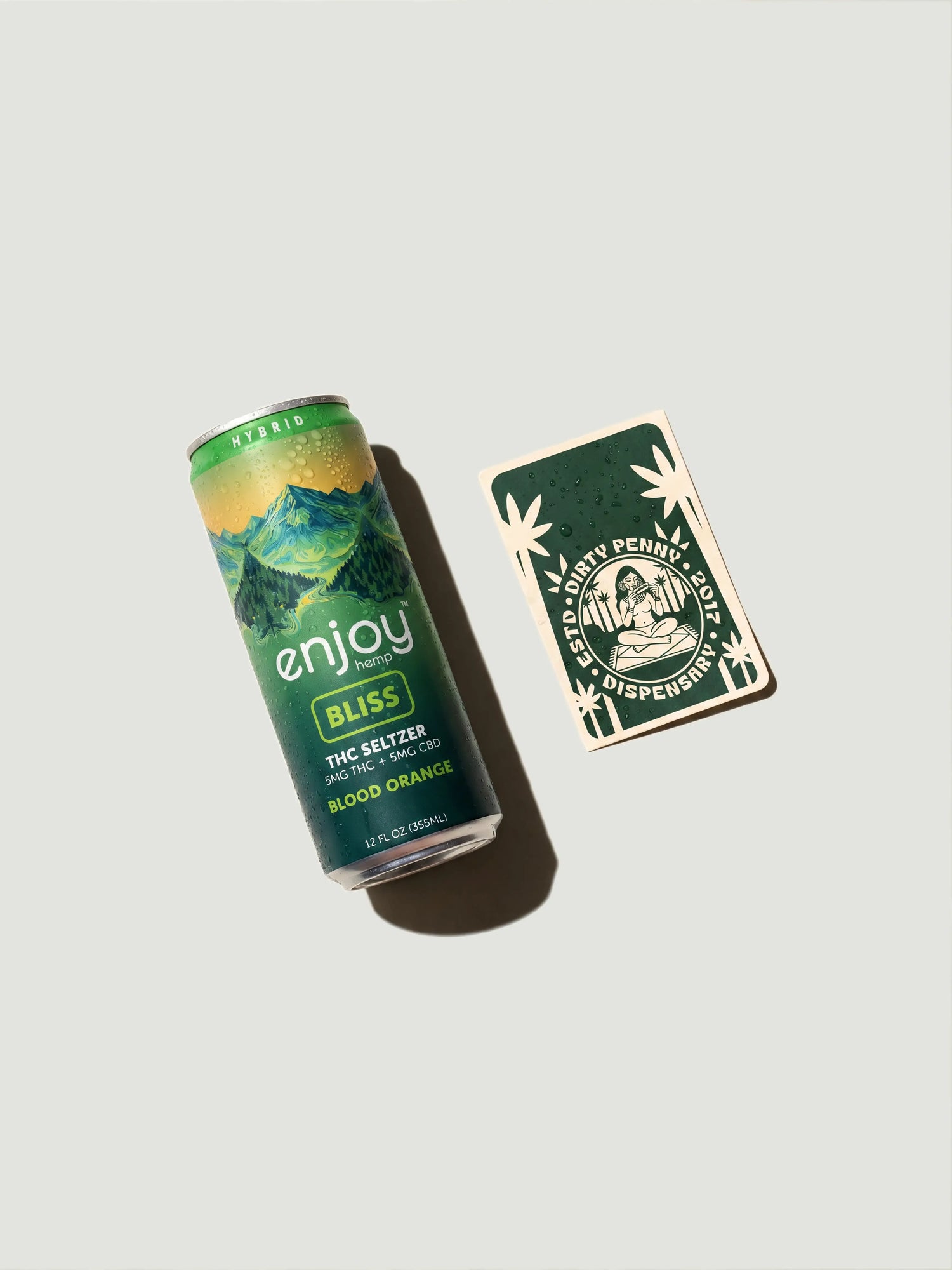 Enjoy Hemp Bliss  5mg THC + 5mg CBD Blood Orange Seltzer