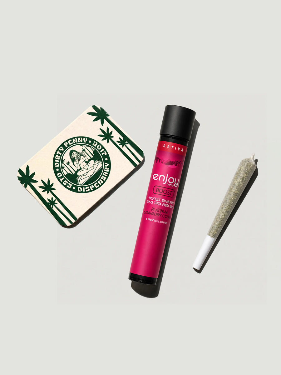 Enjoy Hemp 2.5G THCA Prerolls Boost — Platinum Strawberry Cough Sativa 5-Pack