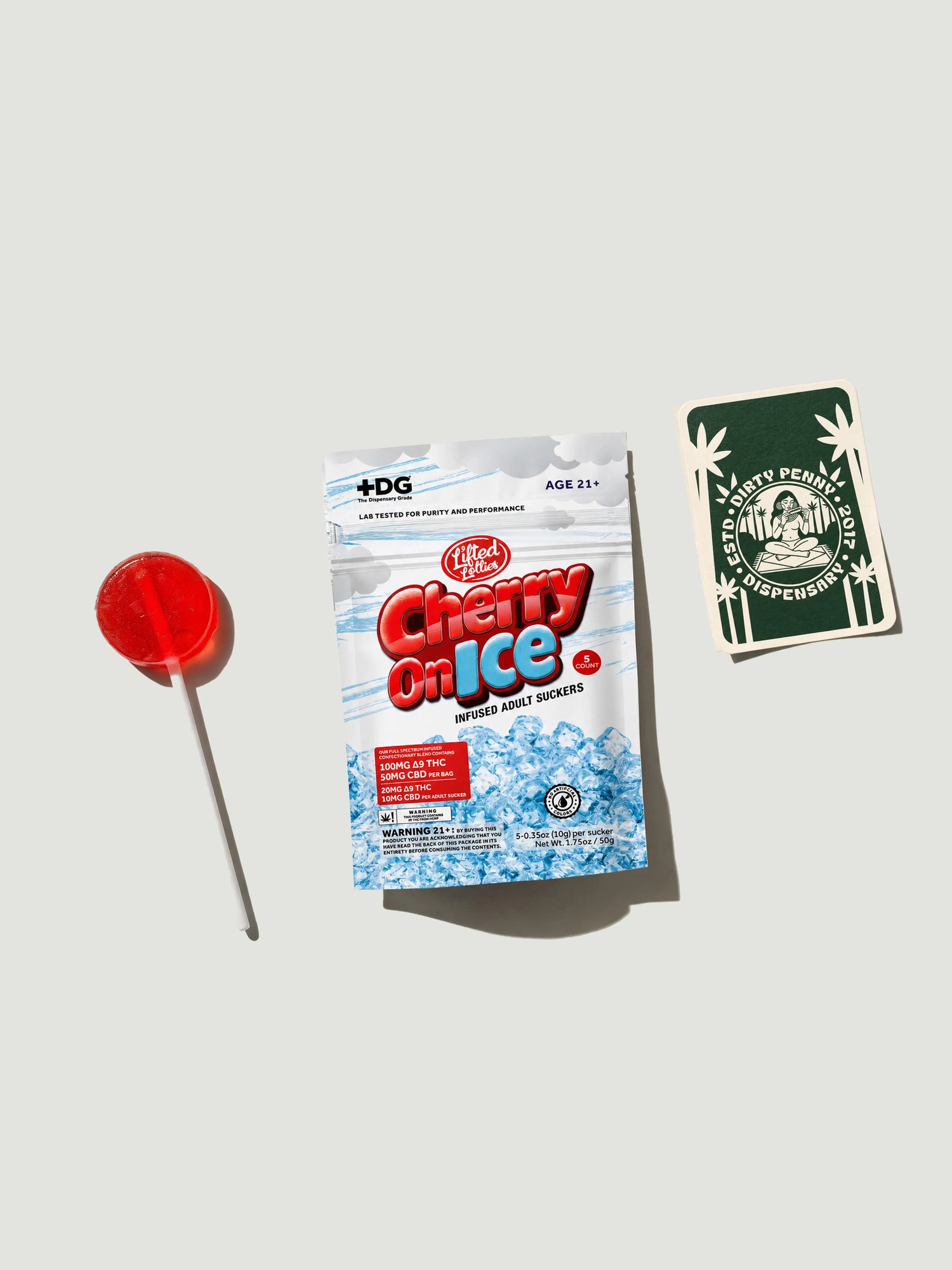 Lifted Lollies Cherry on Ice 5ct | 20mg THC + 10mg CBD Each