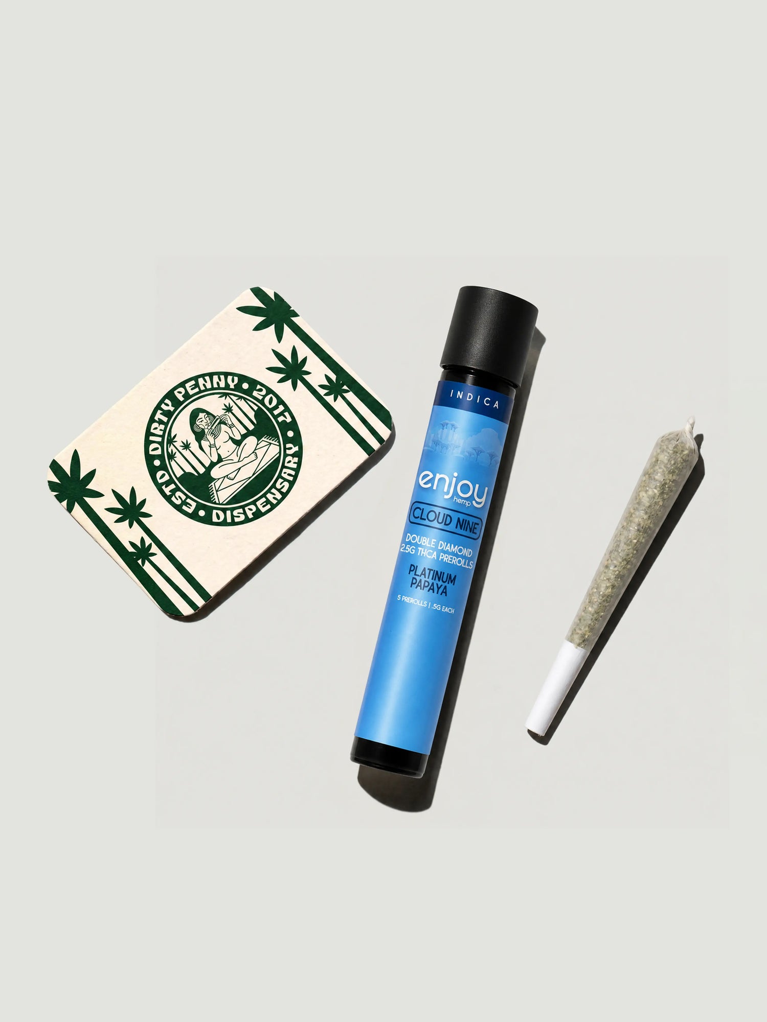Enjoy Hemp 2.5G THCA Prerolls Cloud Nine — Platinum Papaya Indica 5-Pack