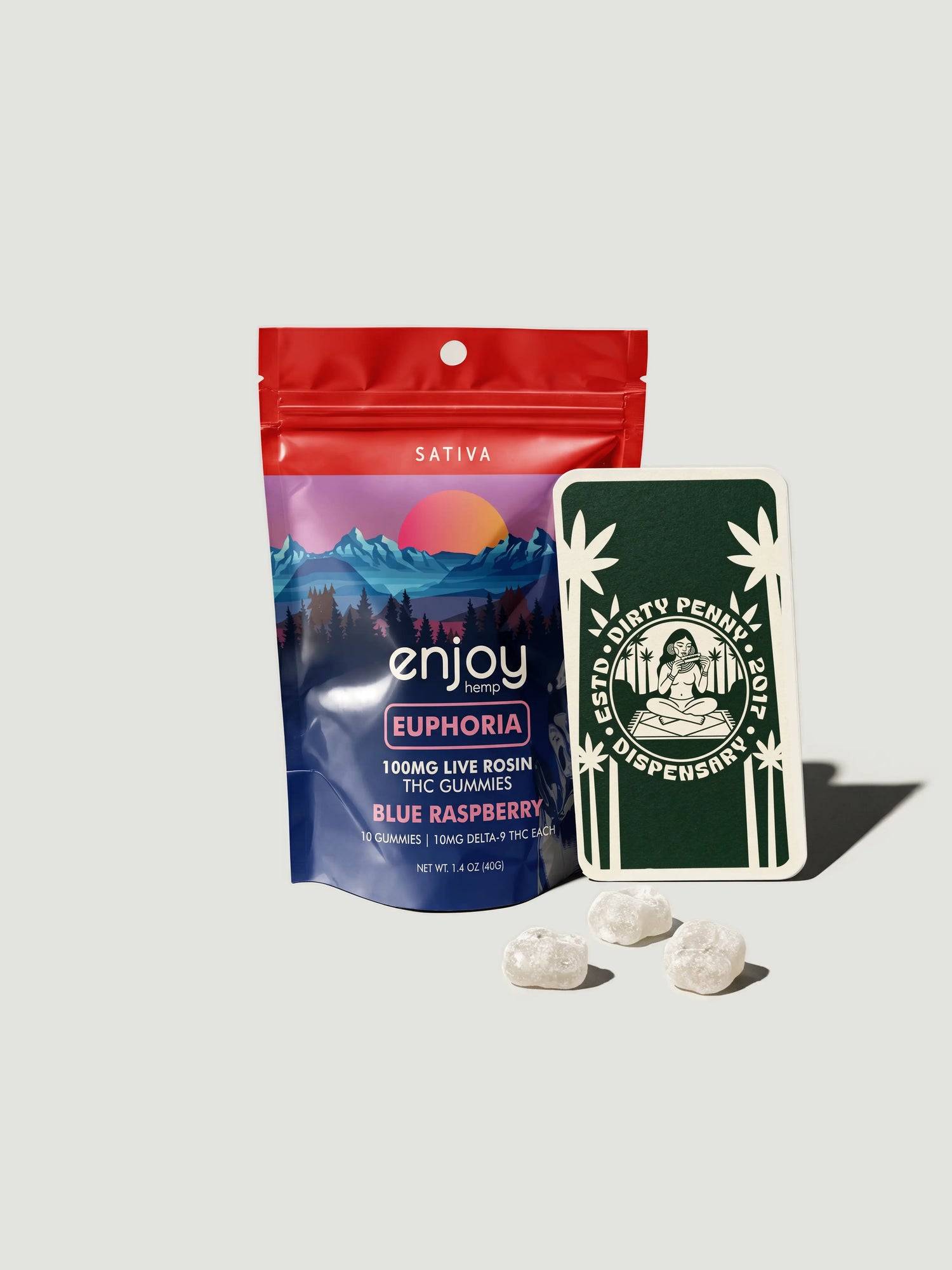 Enjoy Hemp 100mg THC Euphoria Gummies | Blue Raspberry (Sativa) 10ct