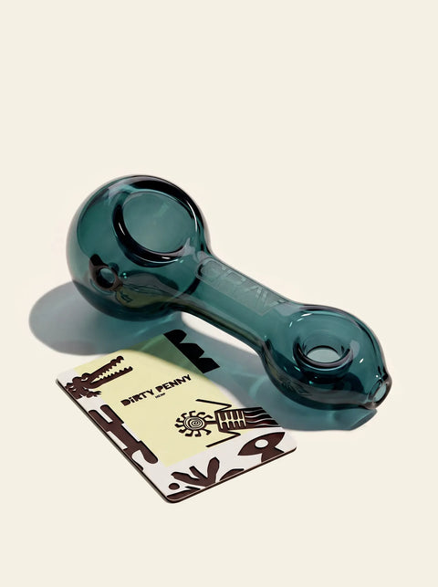 Mini Spoon Glass Hand Pipe, Lake Green