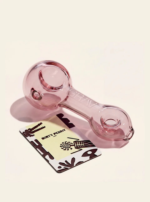 Mini Spoon Glass Hand Pipe, Pink