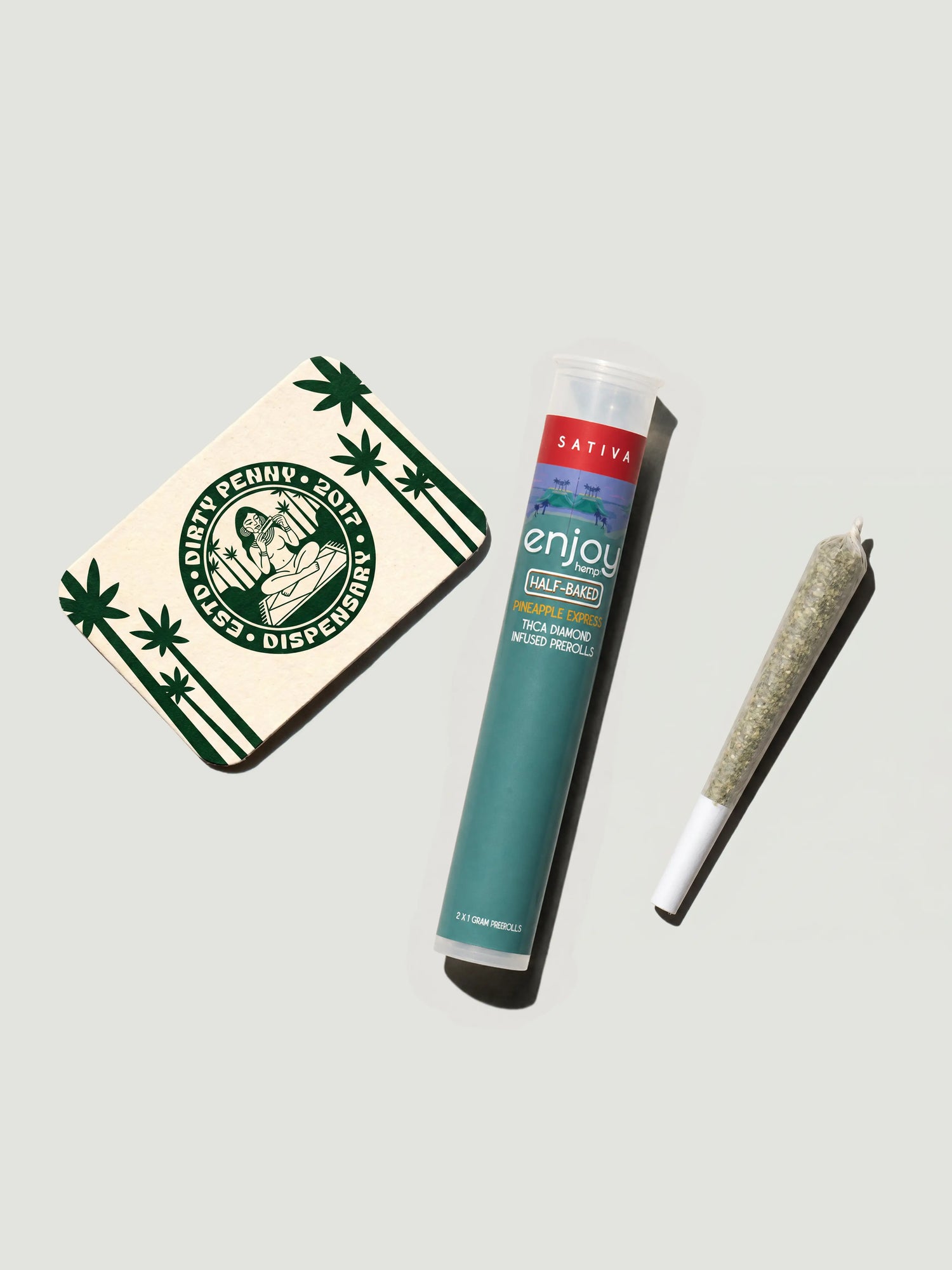 Enjoy Hemp THCA Diamond Infused Prerolls — Half-Baked Pineapple Express (2x)