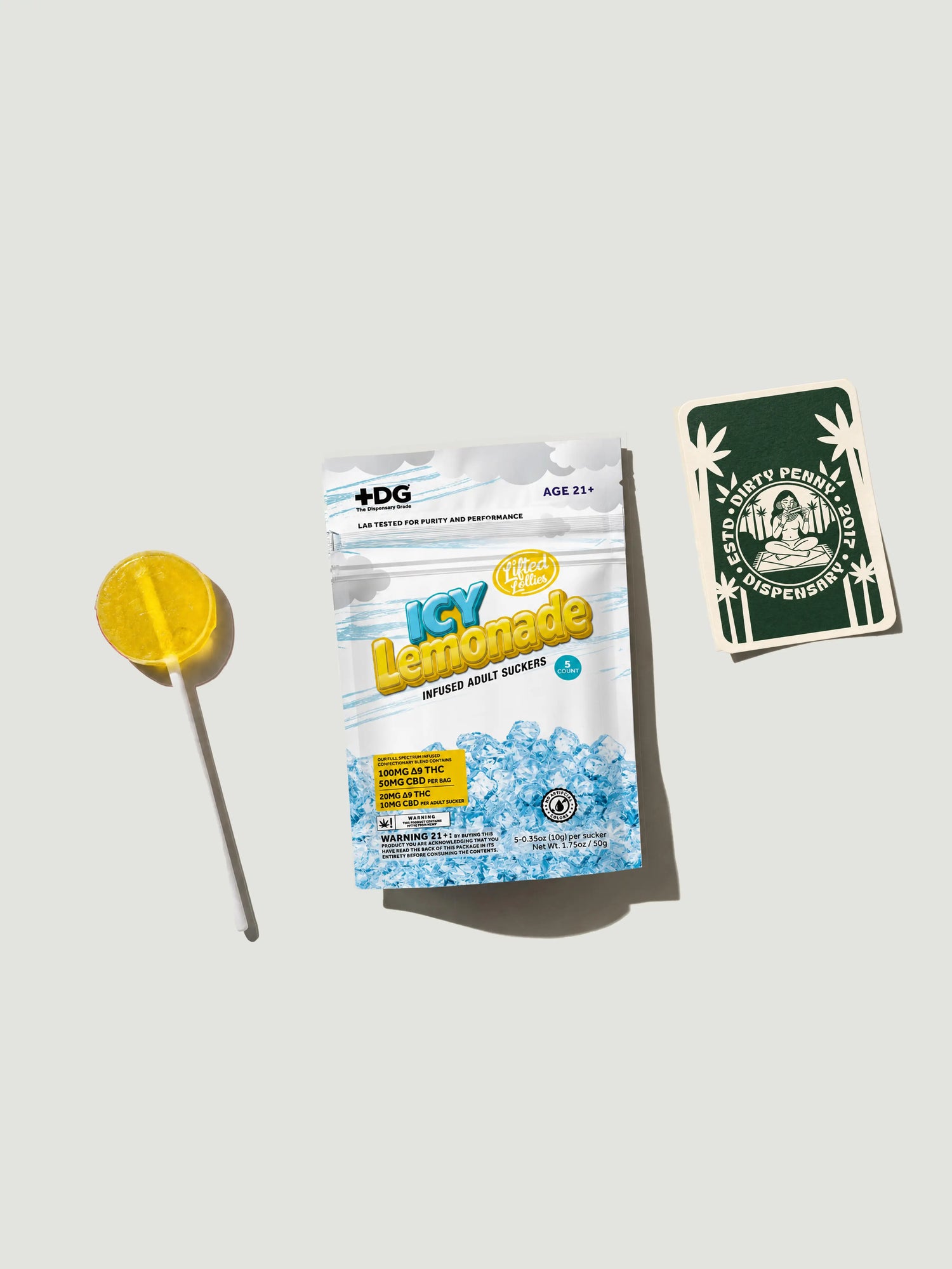 Lifted Lollies Icy Lemonade 5ct | 20mg THC + 10mg CBD Each