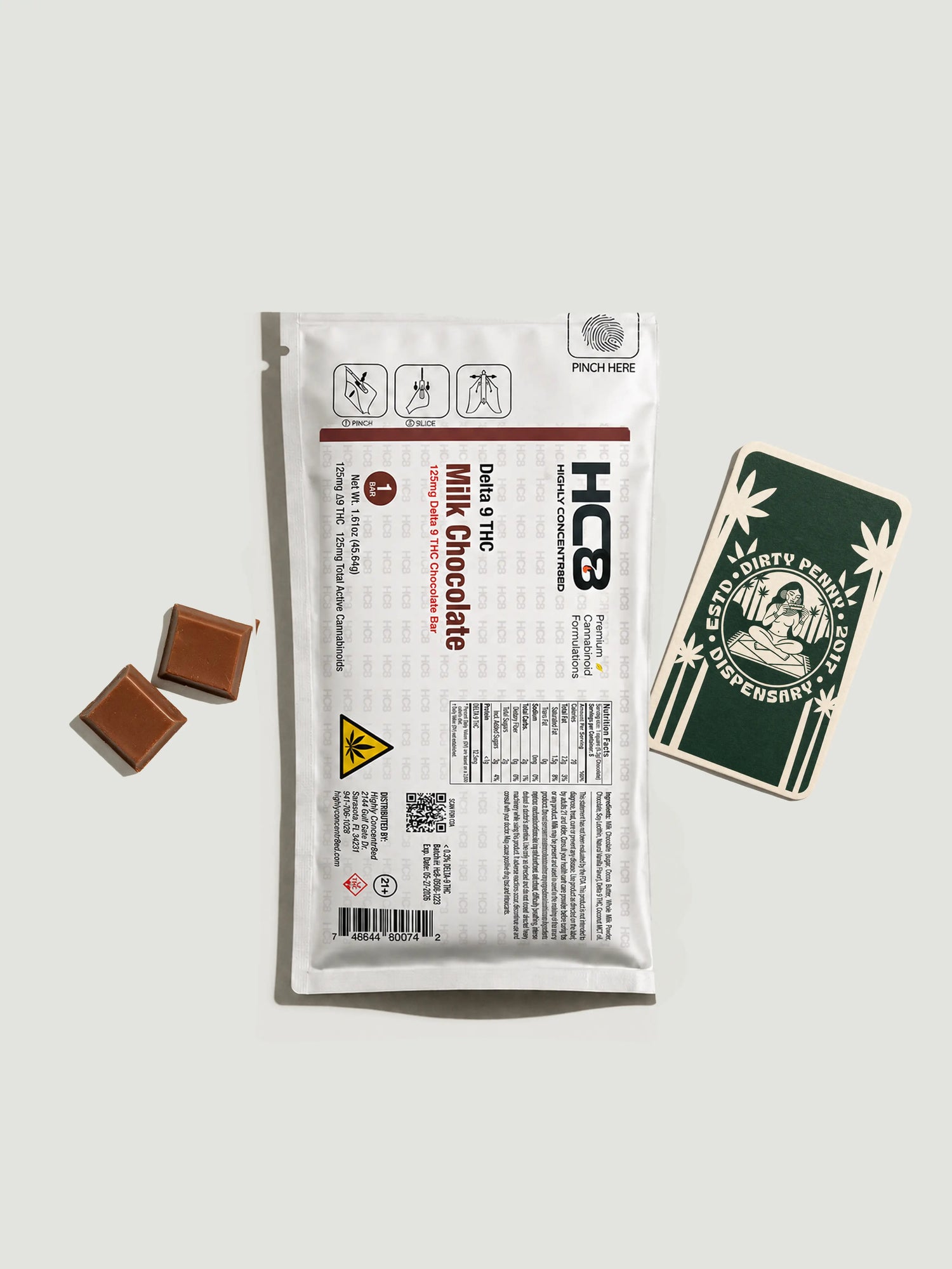 HC8 Phantom High Potency Delta-9 THC Chocolate Bar Milk Chocolate