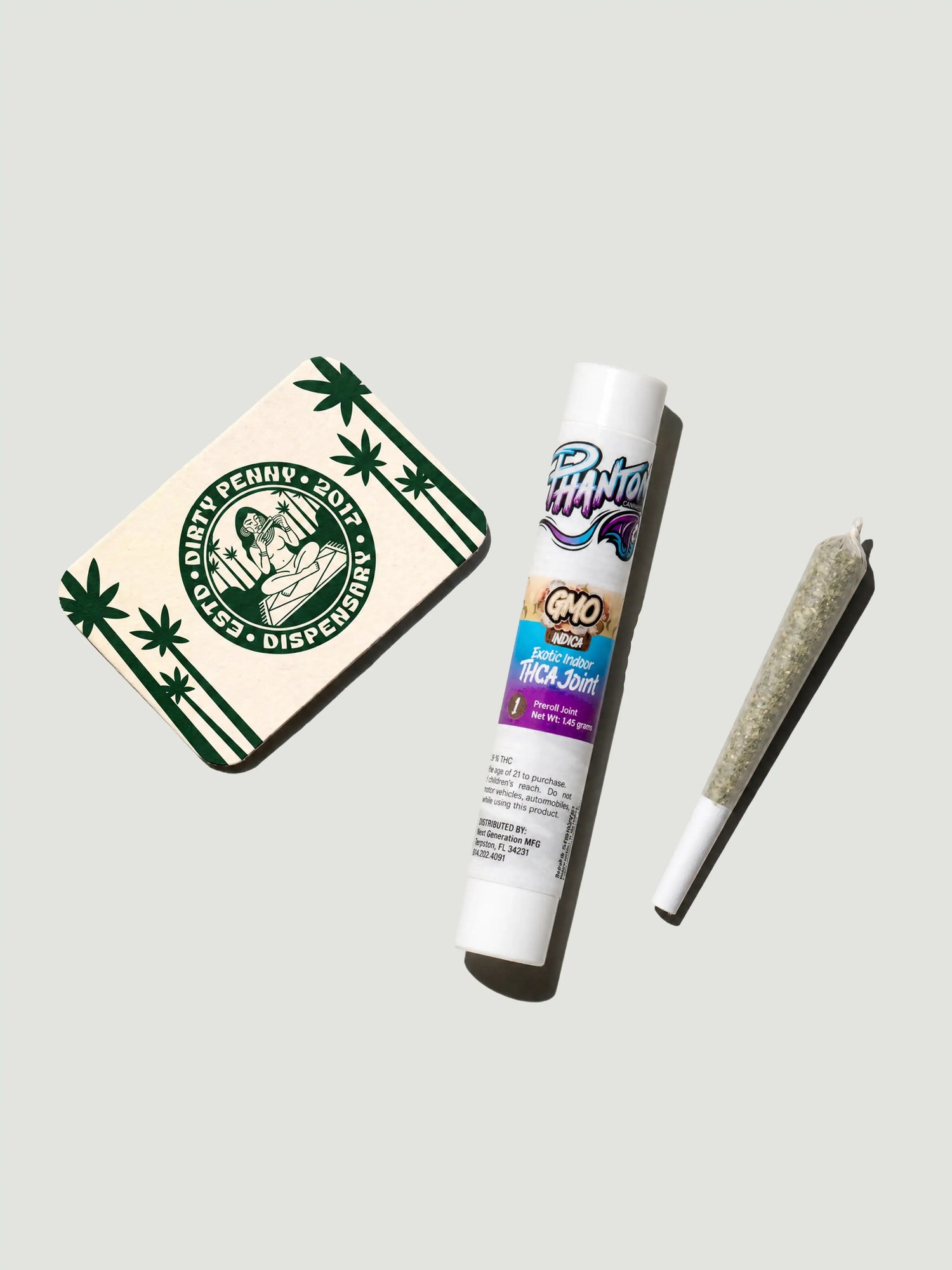 HC8 Phantom THCA Joint GMO Exotic Indoor 1.45g Indica