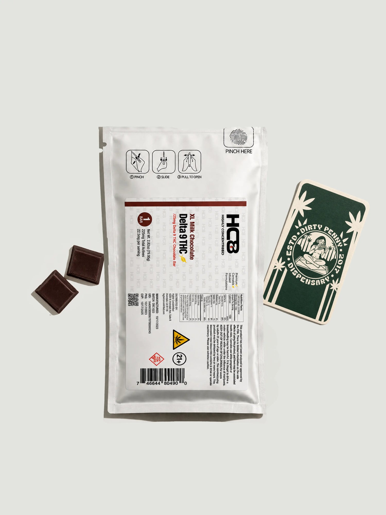 HC8 High Potency Delta-9 THC Chocolate Bar Milk Chocolate 125mg