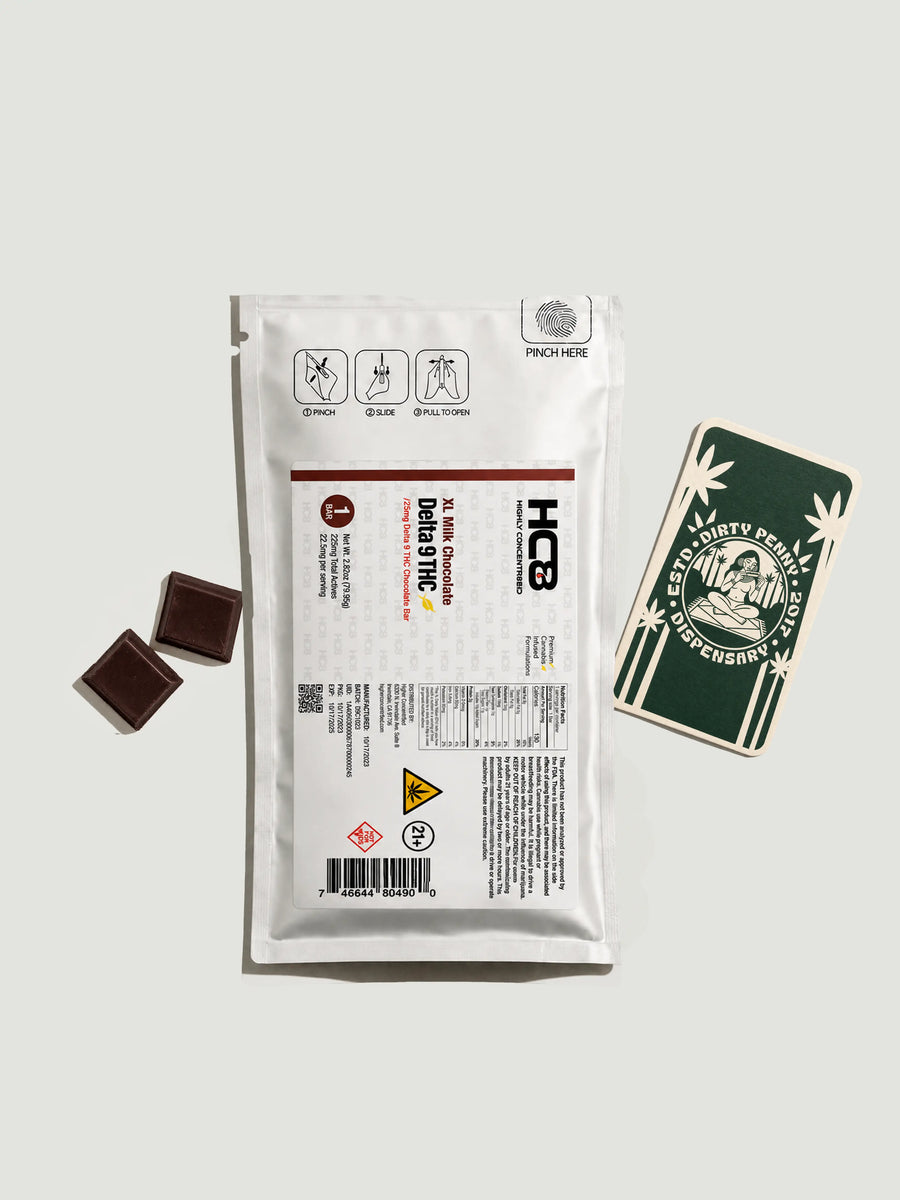 HC8 High Potency Delta-9 THC Chocolate Bar Milk Chocolate 125mg