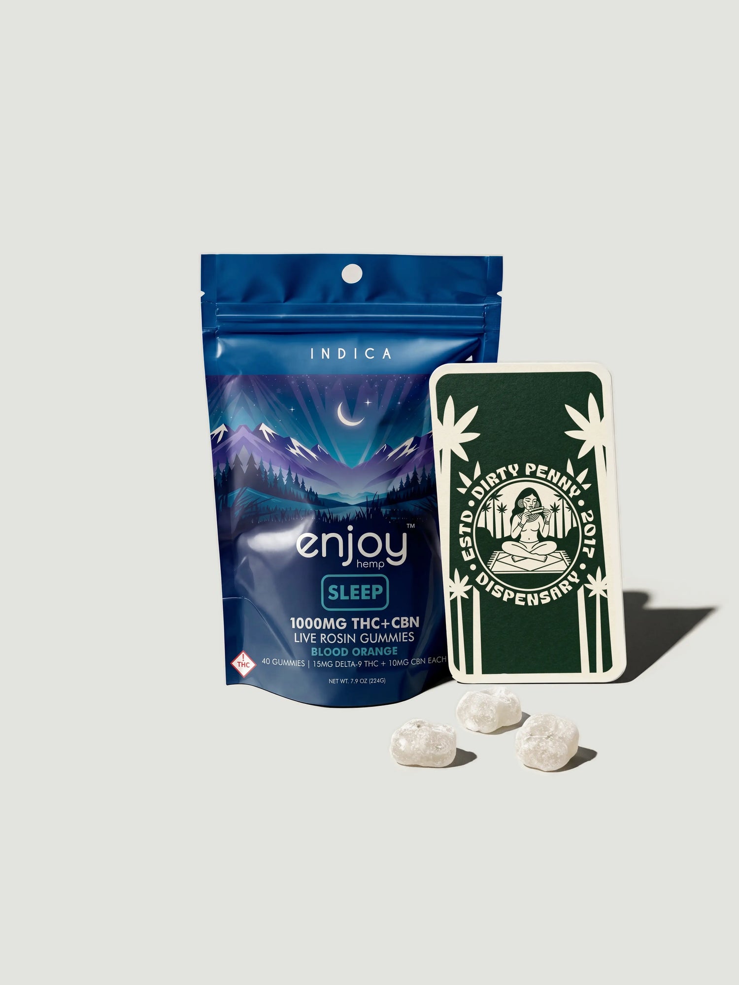 Enjoy Hemp 1000mg Deep Sleep THC + CBN Gummies Indica Blood
