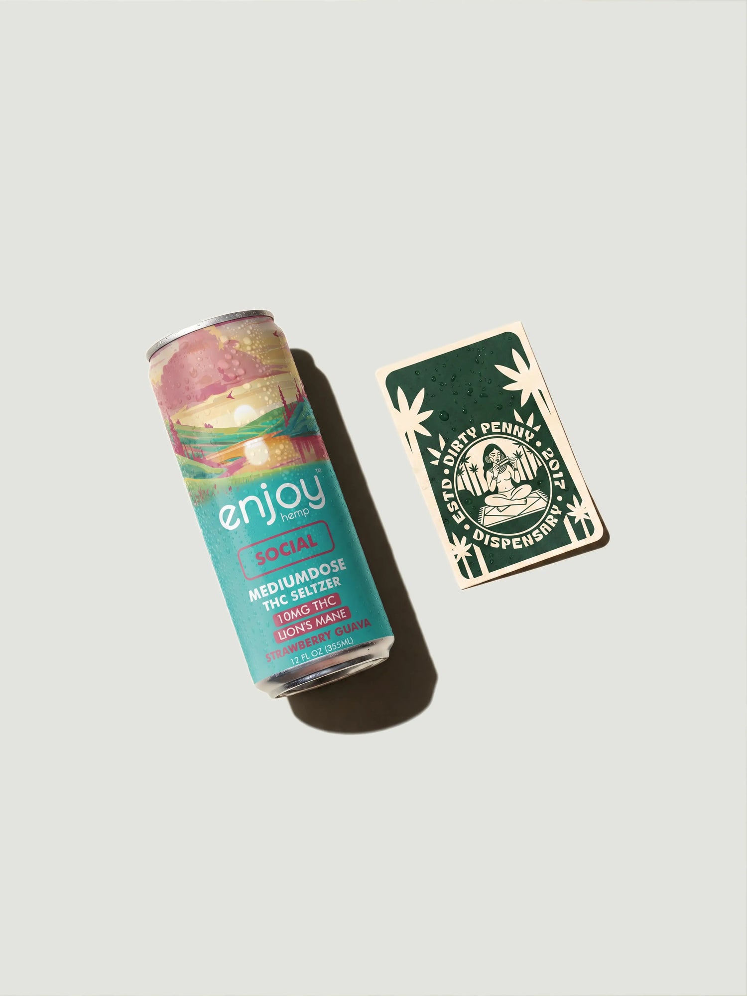 Enjoy Hemp Social 10mg THC + Lion's Mane Seltzer Strawberry Guava