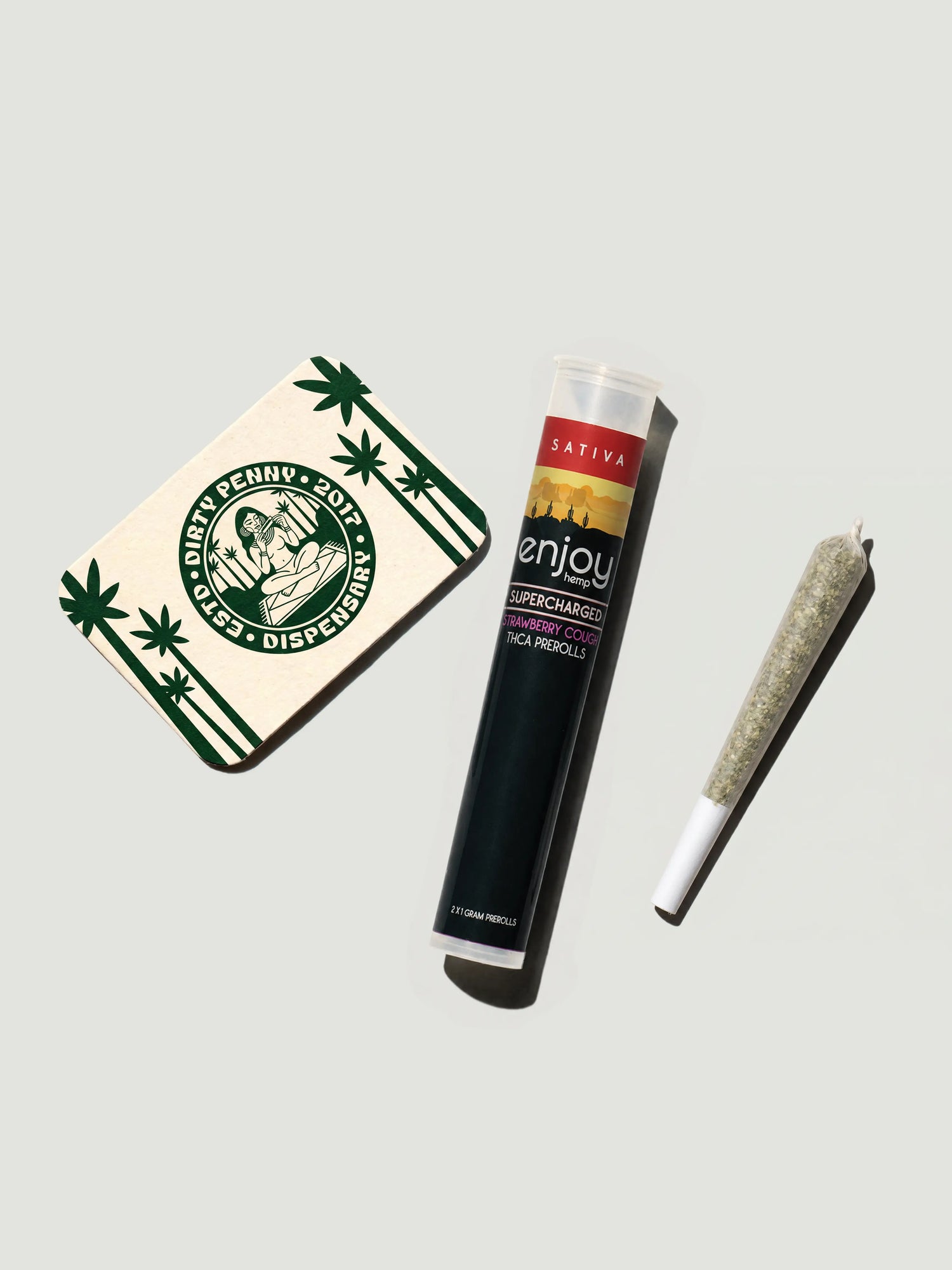Enjoy Hemp THCA Prerolls Supercharged — Strawberry Cough Sativa 2-Pack
